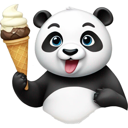 panda with ice cream emoji