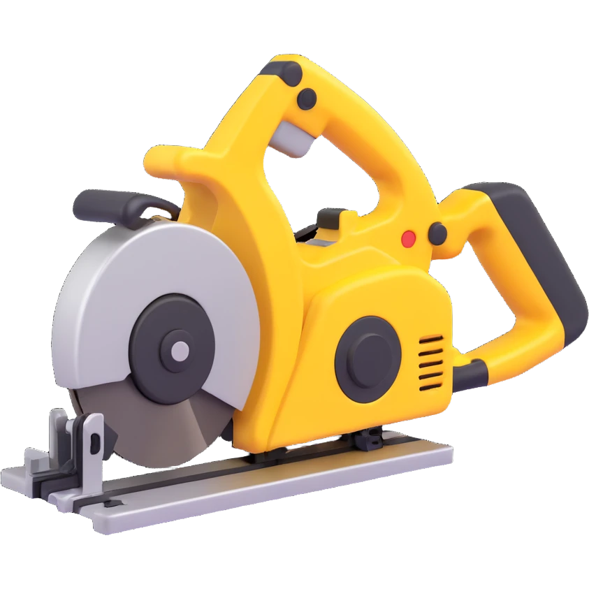 create a 3d Electric saws image using a combination of black and yellow colors emoji