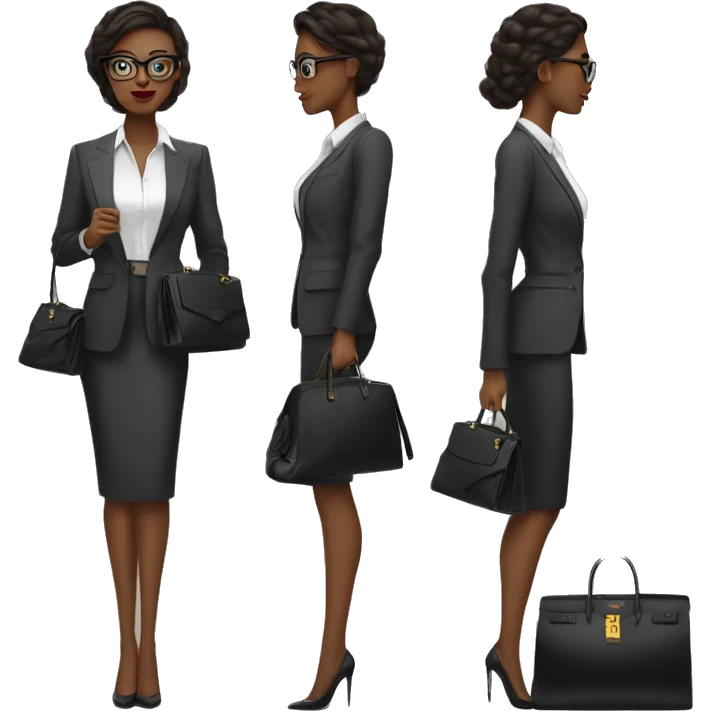 Business girl with YSL bag  emoji