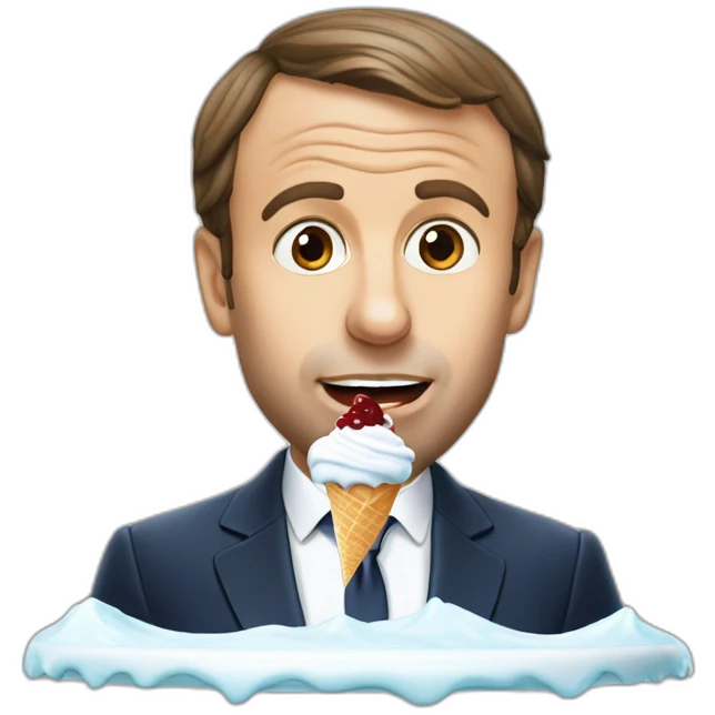 Emmanuel Macron qui mange une glace  emoji