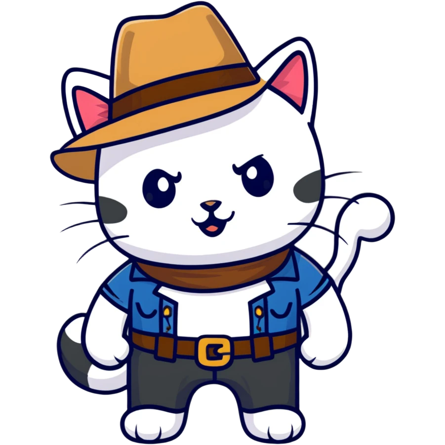 Cat wearing cowboy hat emoji