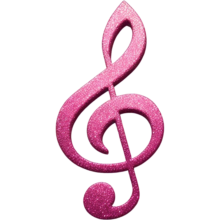 pink glitter music note emoji