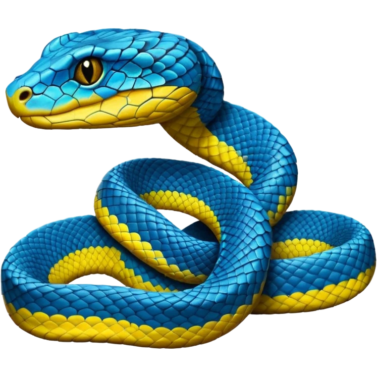 Blue cartoon pit viper emoji