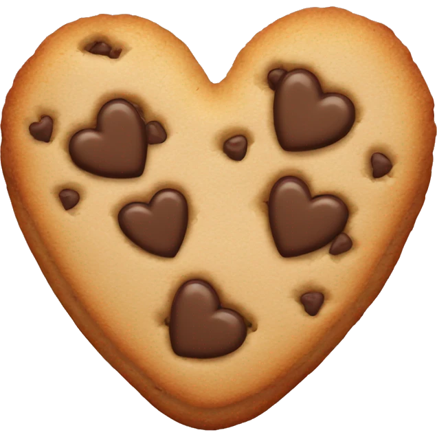 a cookie shaped like a heart emoji