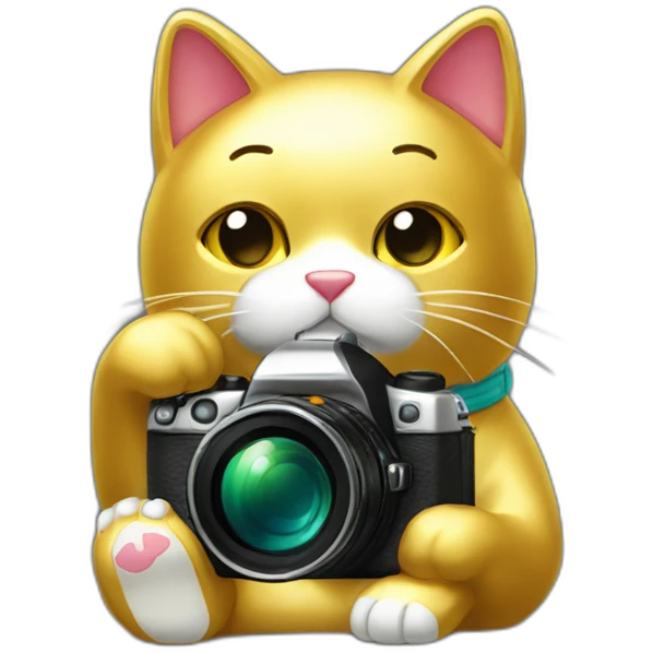 golden-maneki-neko-with-camera emoji