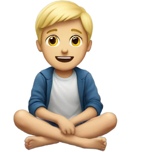 blonde boy on bed portrait looking intrigued and excited  emoji