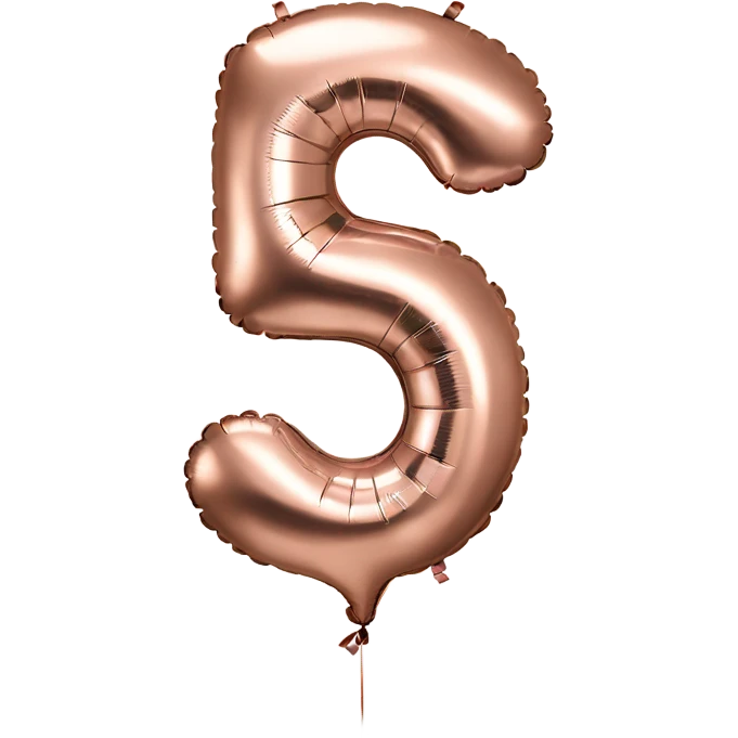 Rose gold number 5 balloon emoji