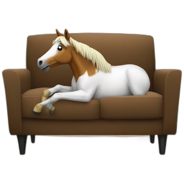 Horse in a couch in front of tv emoji