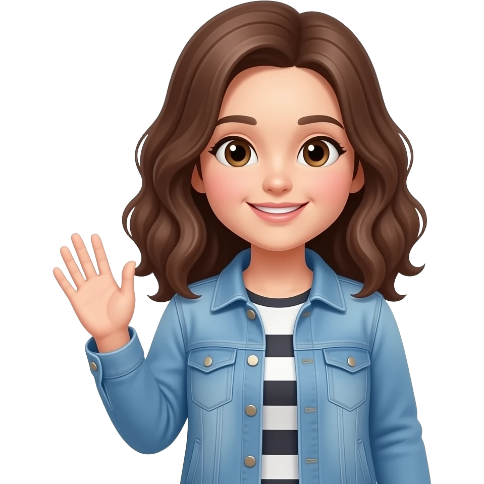 Curvy girl waving emoji