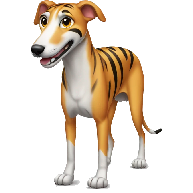 tiger greyhound is standing emoji