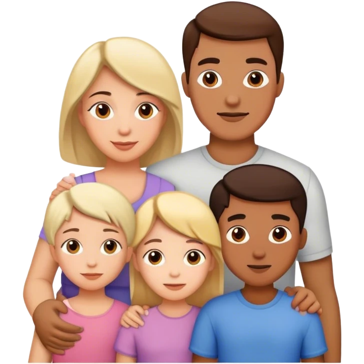 Family with mom dad son and daughter emoji
