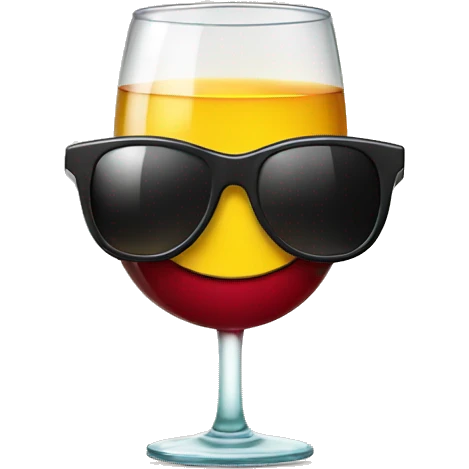 Cigarette with a wine glass and sun glasses emoji