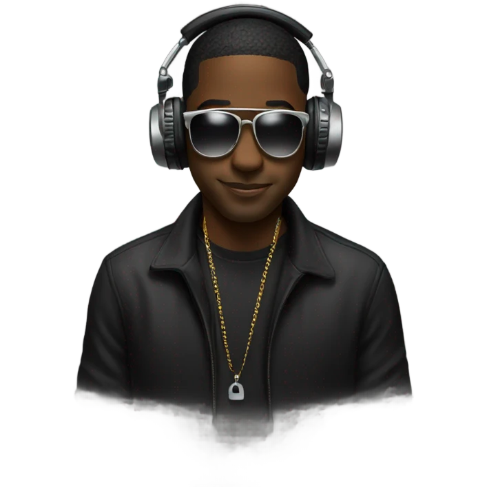 Black dj on the decks emoji
