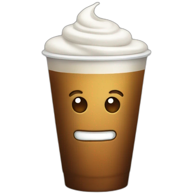 caffine in coffe glass without emoji face emoji