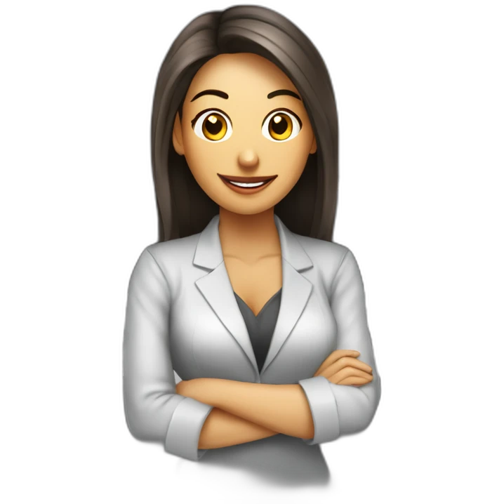 Mujer sexy trabajando en una oficina bancaria emoji
