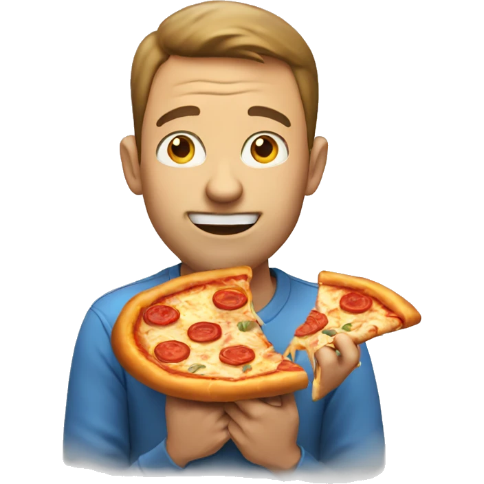 Man eating pizza emoji