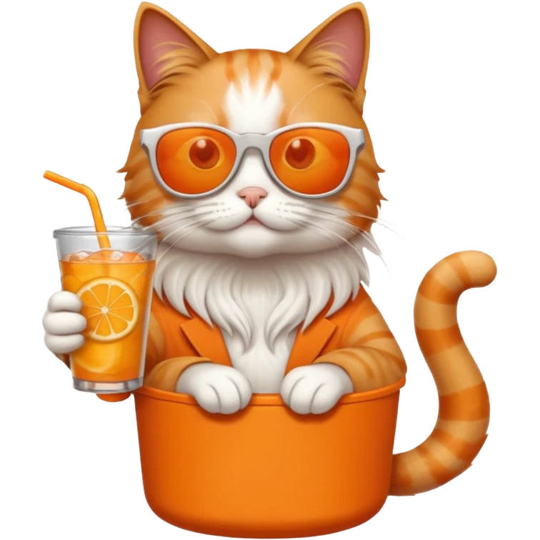 cat long  in drink holders with sunglasses  emoji