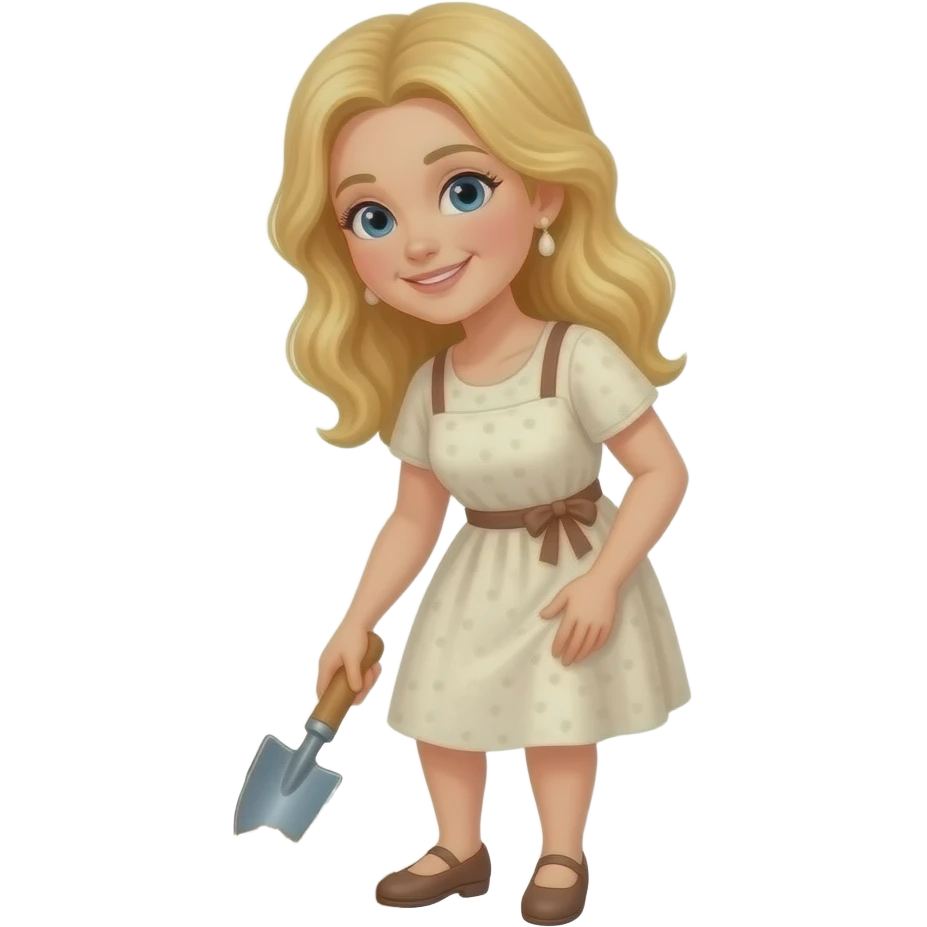 50 year old long blonde hair woman gardening emoji