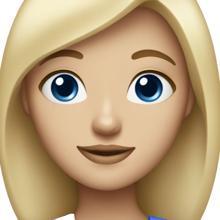 pretty girl with blonde hair and dark blue eyes  emoji