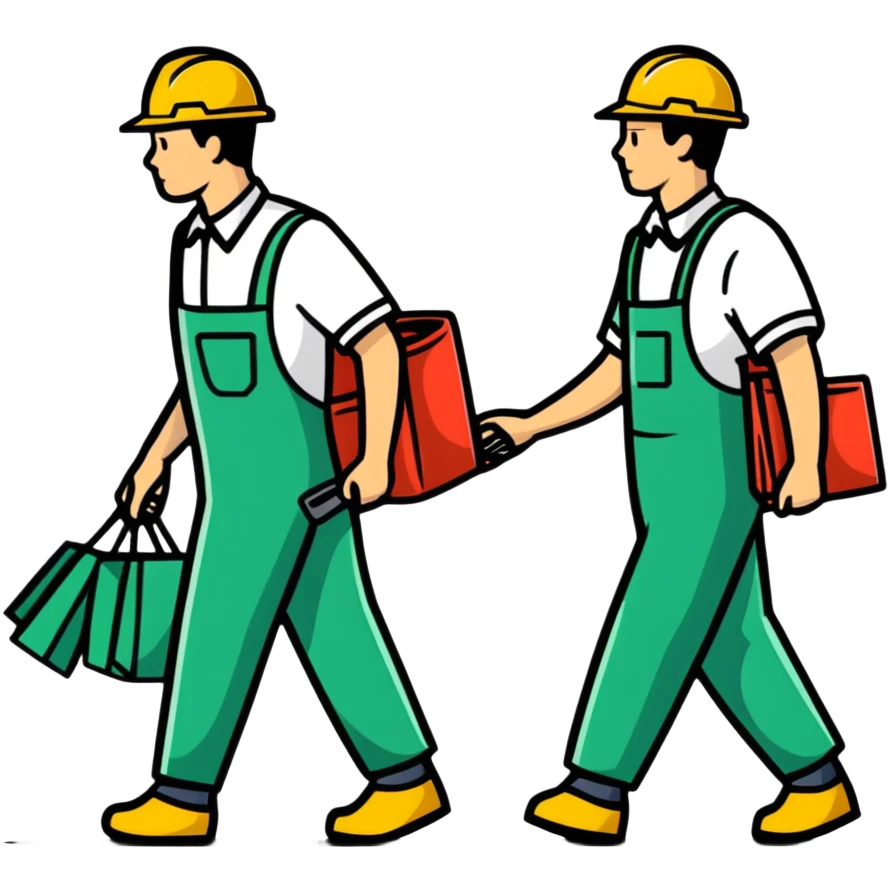 labor workers walking emoji