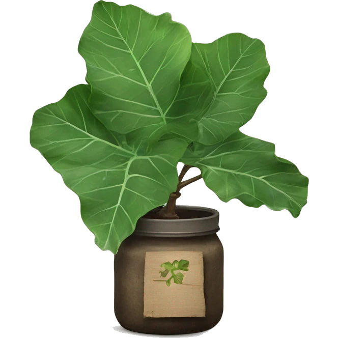fiddle leaf with rustic jar emoji