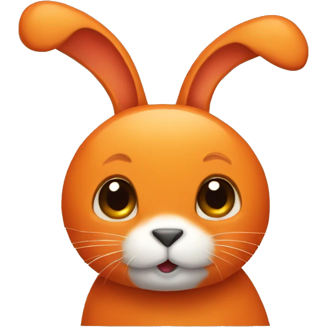 Orange rabbit with big ears emoji