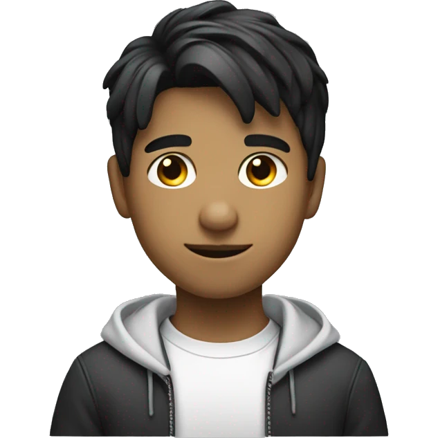 A boy who is master in coding and development with white color and black hair emoji