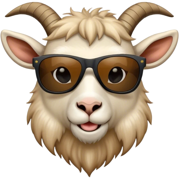 Goat with goatee and black sunglasses emoji