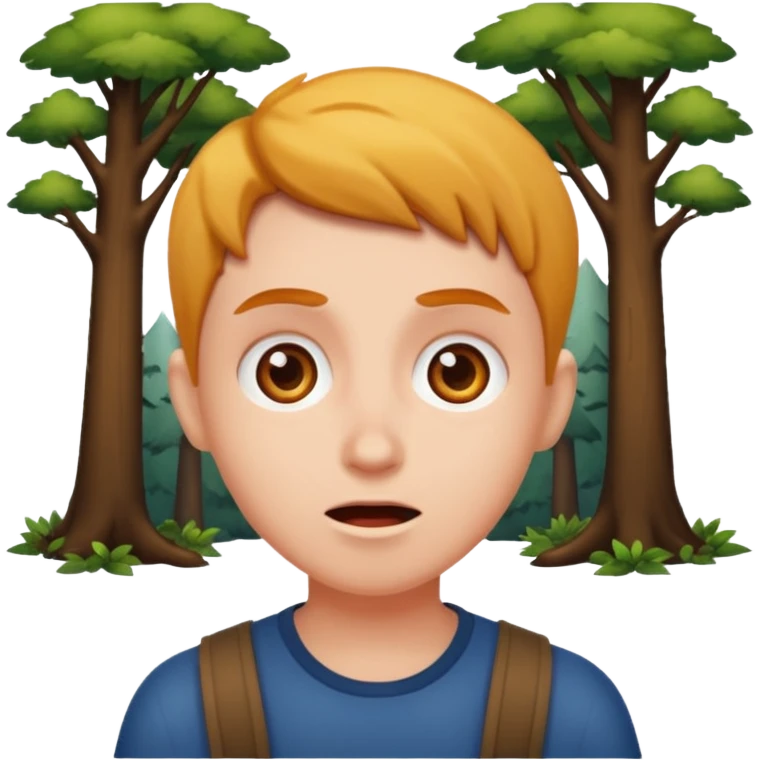 Person amazed to see the woods emoji