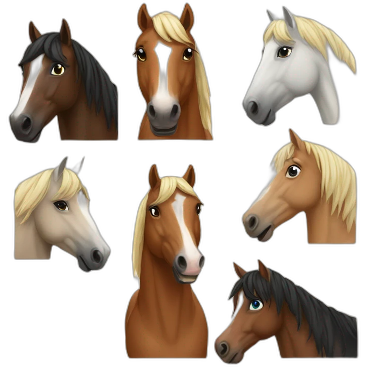 Many horses emoji