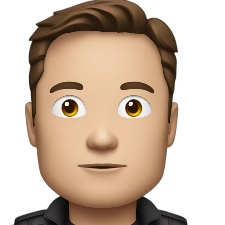 Elon musk on black fury flying to mars emoji