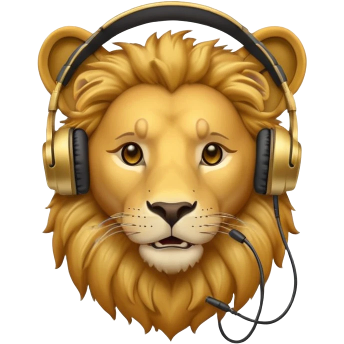 Lion with headphones emoji