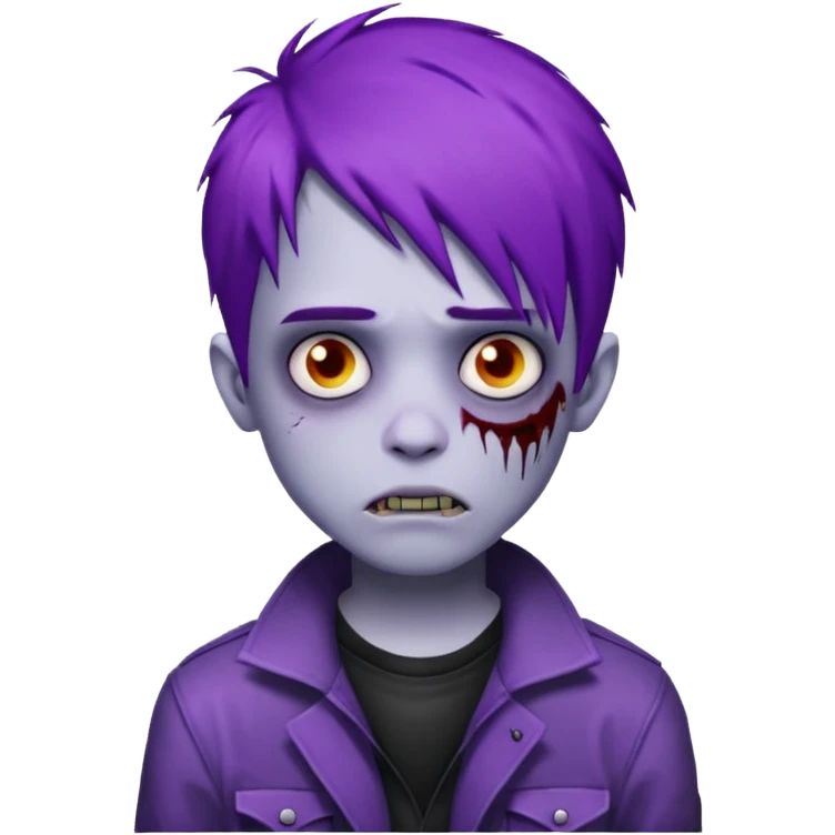 boy emo zombie purple hair emoji