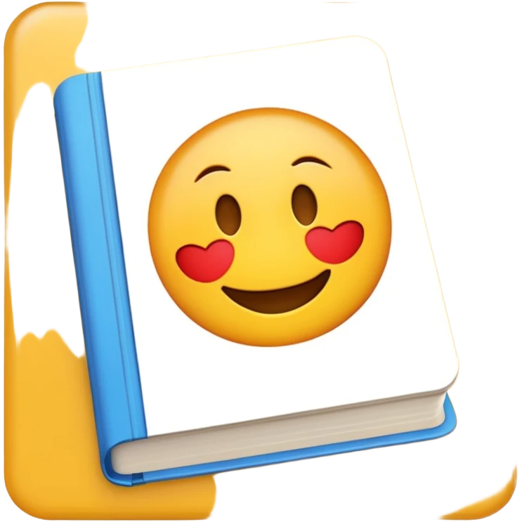 A textbook with the word 'emoji' written on the cover emoji