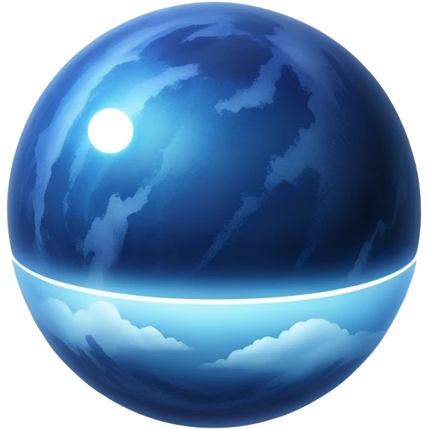 Dark blue futuristic planet with fog emoji