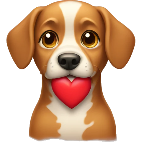 dog with heart emoji