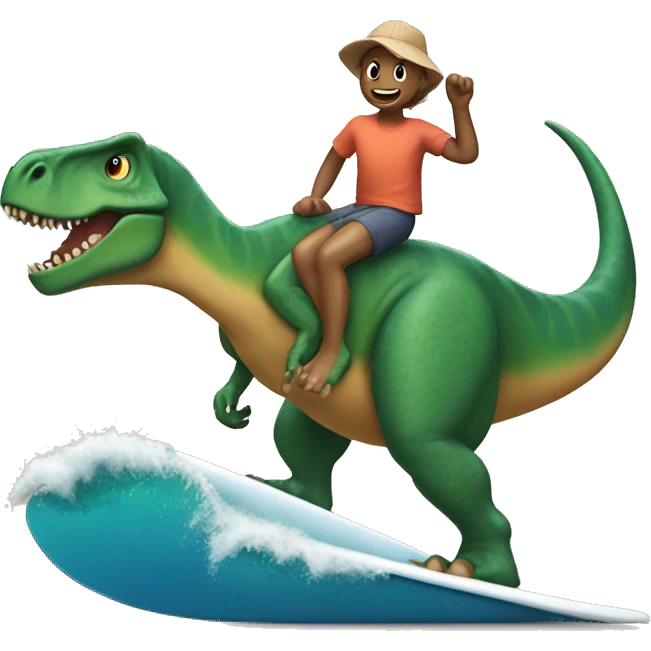 dinosaurio surfista  emoji