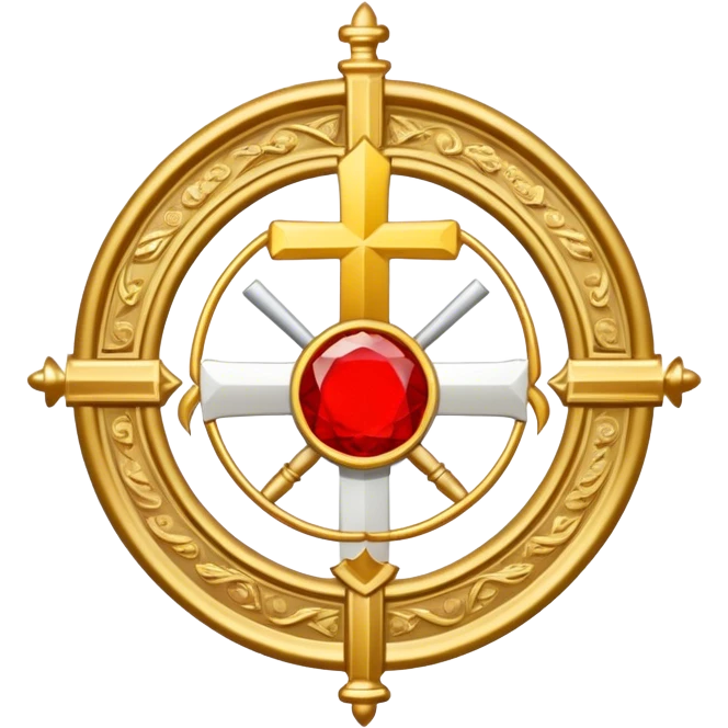 Pope's emblem with a touch of red emoji
