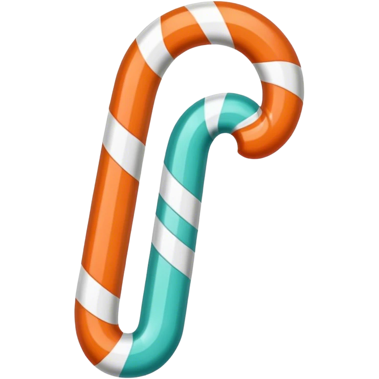 Teal and orange candy cane emoji