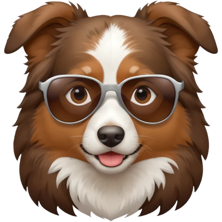 Australian shepherd wearing sunglasses emoji