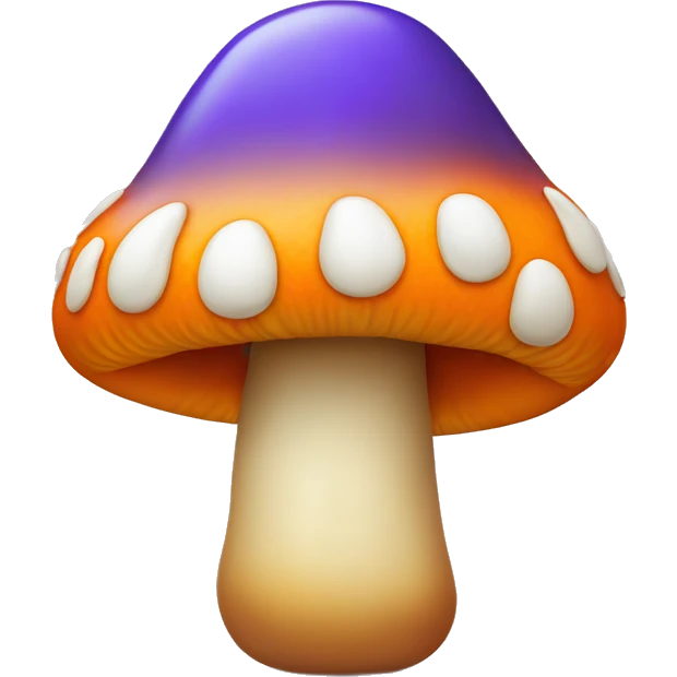 Orange Mushroom with a simpe face emoji