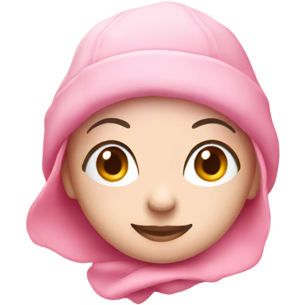Pink Rose with a light pink beanie emoji