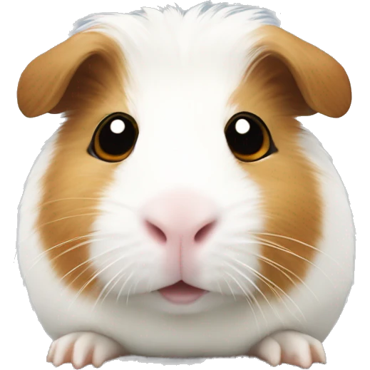 White Guinea pig Looks Like a teddybear with Brown nose  emoji
