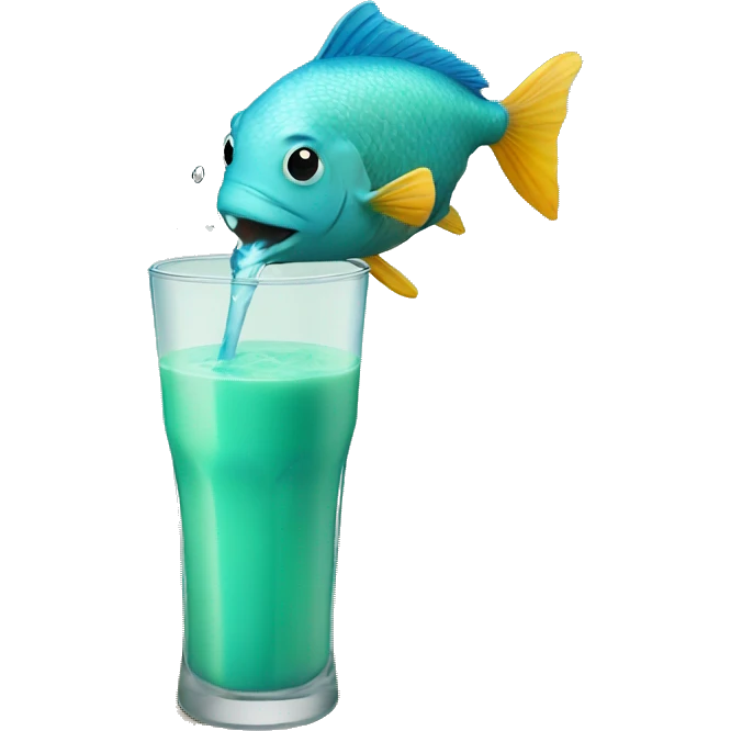 A fish drinking a smoothoe emoji