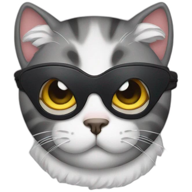 Tired cat wearing an eye mask  emoji