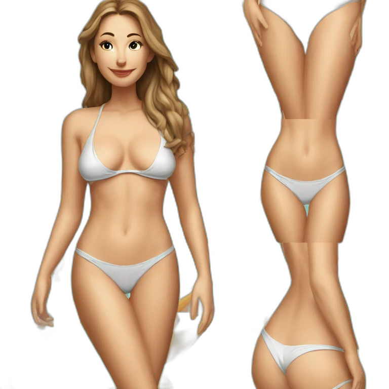 Sexy soft-fit Caucasian woman bikini (beach body) bed emoji