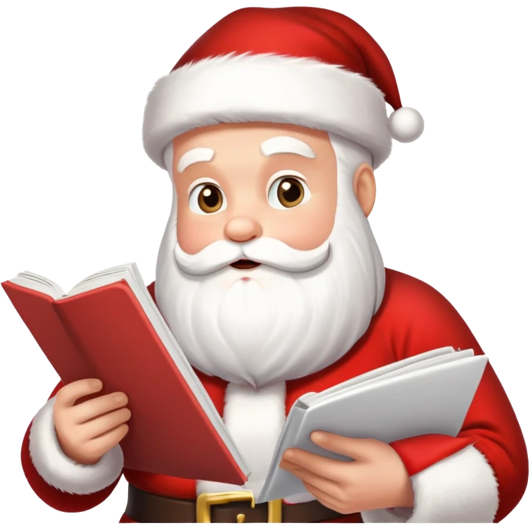 Santa reading nice list emoji