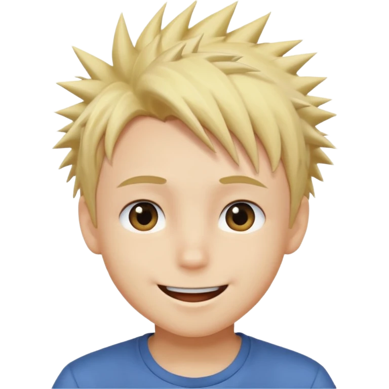 Naruto Anime style happy boy head emoji