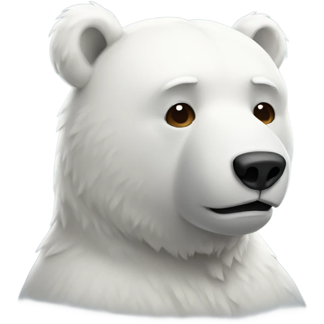 sad white bear with a scratch  emoji