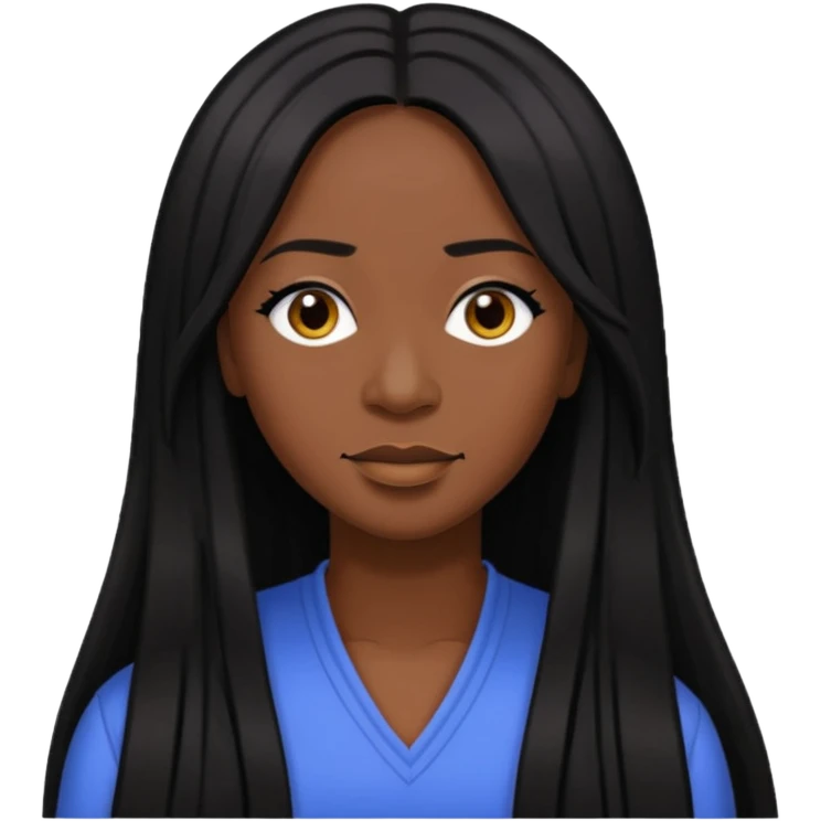 Taj from SWV with long dark skin, long black hair emoji